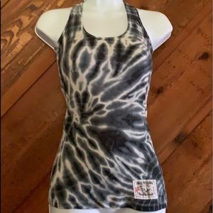True Religion Blue and White Sleeveless Top